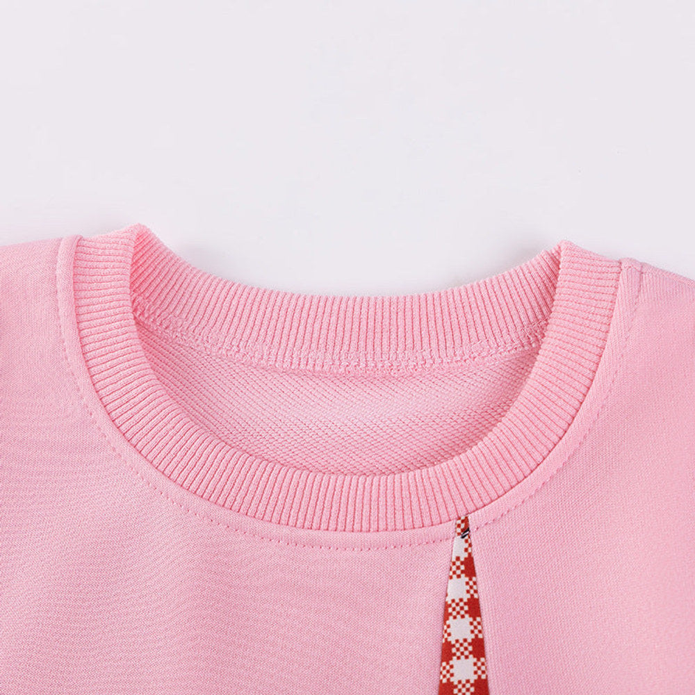 MyKids-USA® Baby Kids Girls Cute Butterfly-bows Decorated Long Sleeves Crew Neck Plaid Dress