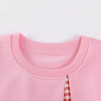 MyKids-USA® Baby Kids Girls Cute Butterfly-bows Decorated Long Sleeves Crew Neck Plaid Dress