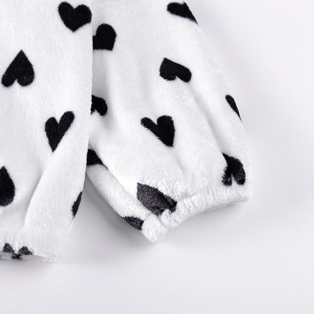 MyKids-USA® Baby Kids Girls Long Sleeves Fleece-line Hearts Pattern Coat