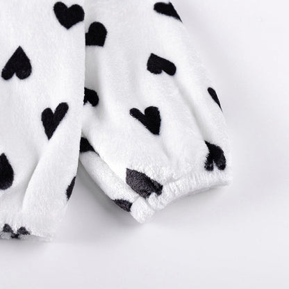 MyKids-USA® Baby Kids Girls Long Sleeves Fleece-line Hearts Pattern Coat