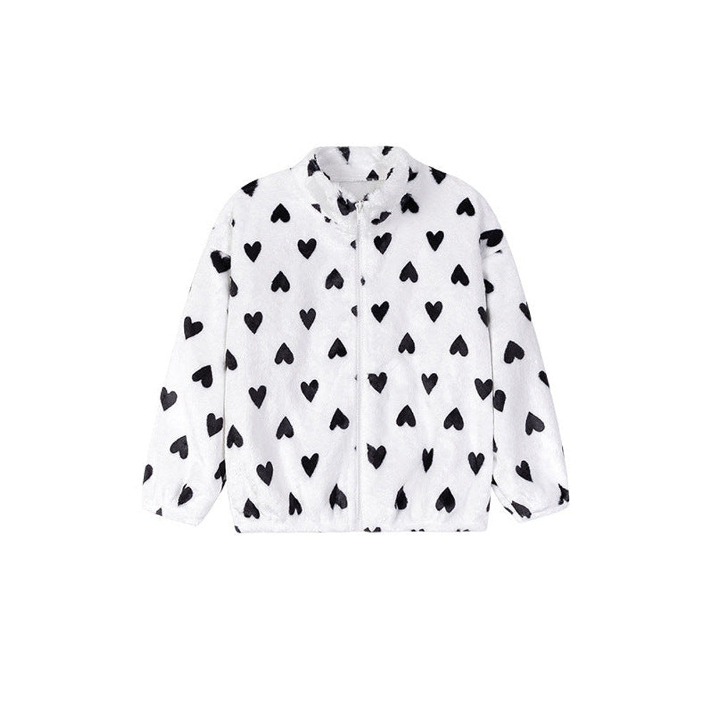 MyKids-USA® Baby Kids Girls Long Sleeves Fleece-line Hearts Pattern Coat