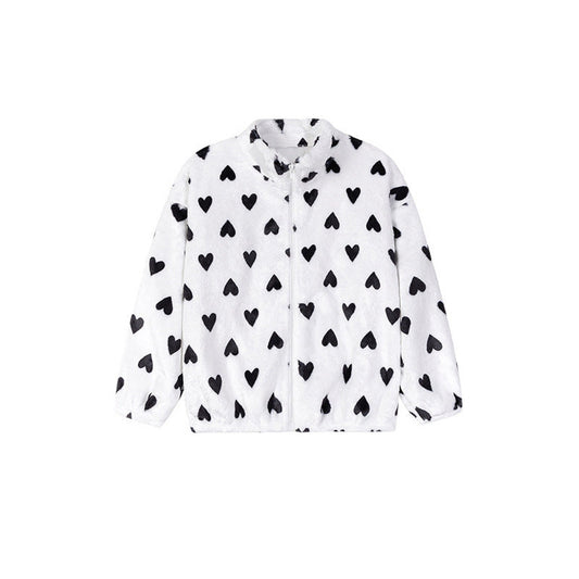 MyKids-USA® Baby Kids Girls Long Sleeves Fleece-line Hearts Pattern Coat