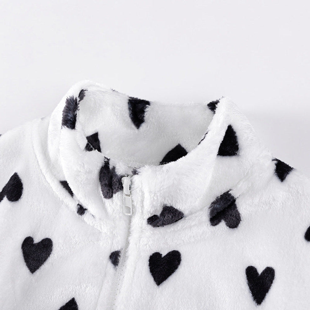 MyKids-USA® Baby Kids Girls Long Sleeves Fleece-line Hearts Pattern Coat