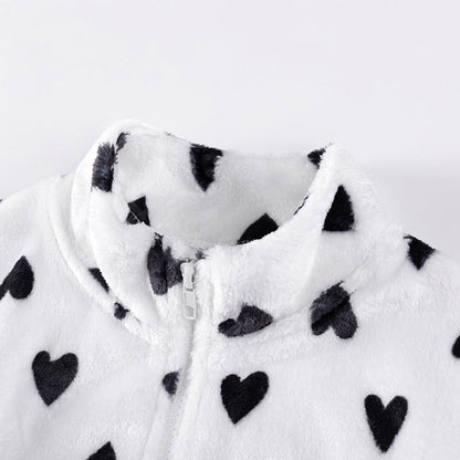 MyKids-USA® Baby Kids Girls Long Sleeves Fleece-line Hearts Pattern Coat