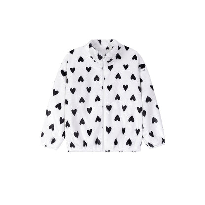 MyKids-USA® Baby Kids Girls Long Sleeves Fleece-line Hearts Pattern Coat