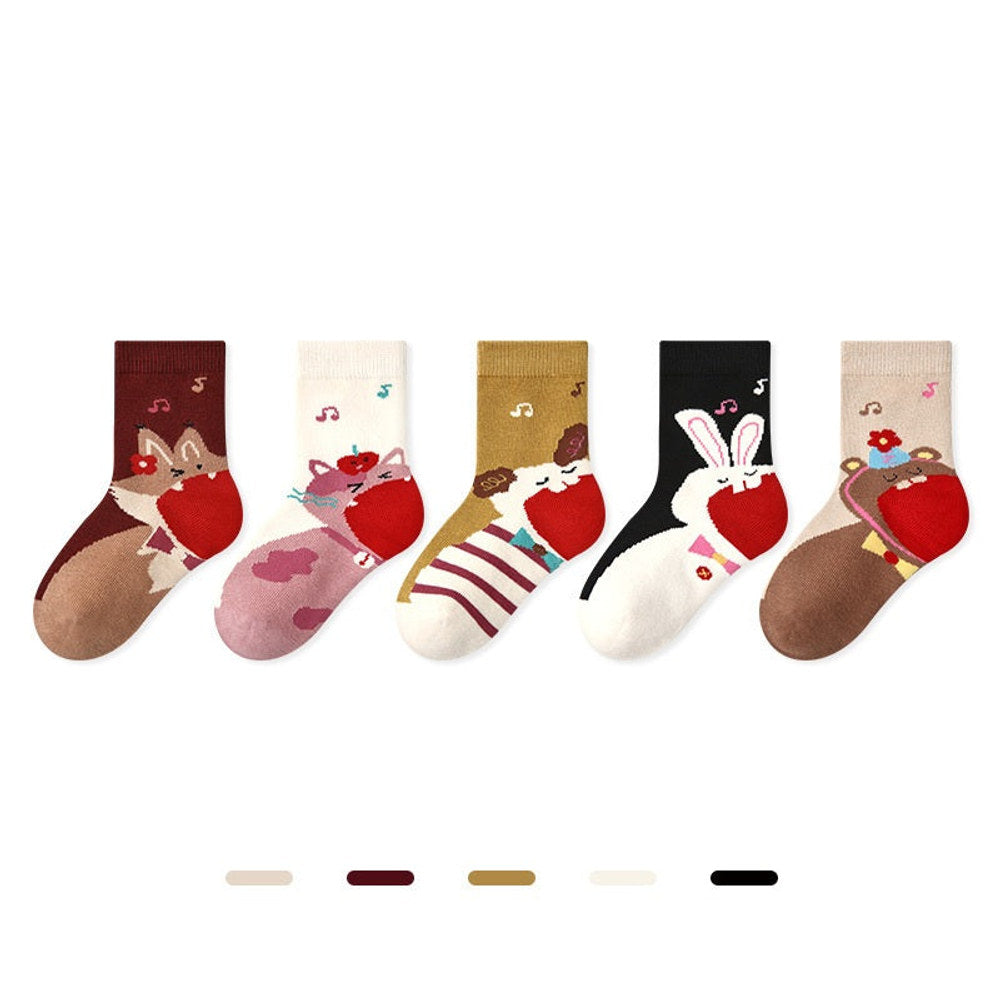 MyKids-USA® Baby Girls Breathable Cute Pattern Socks 1 Lot=5-Pair Set