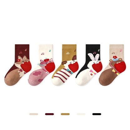 MyKids-USA® Baby Girls Breathable Cute Pattern Socks 1 Lot=5-Pair Set
