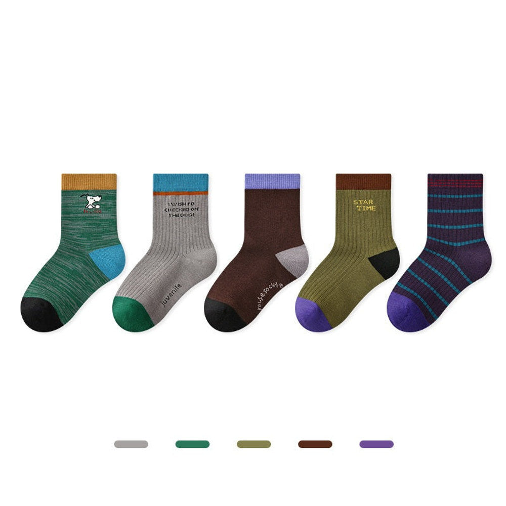 MyKids-USA® Baby Girls Breathable Cute Pattern Socks 1 Lot=5-Pair Set