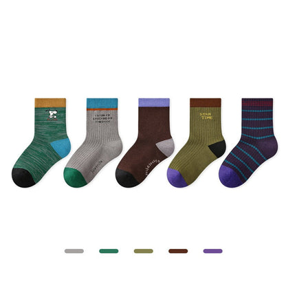 MyKids-USA® Baby Girls Breathable Cute Pattern Socks 1 Lot=5-Pair Set