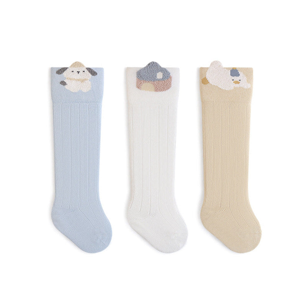 MyKids-USA® Baby Unisex Breathable Cute Cartoon Pattern Stockings 1 Lot=3-Pair Set