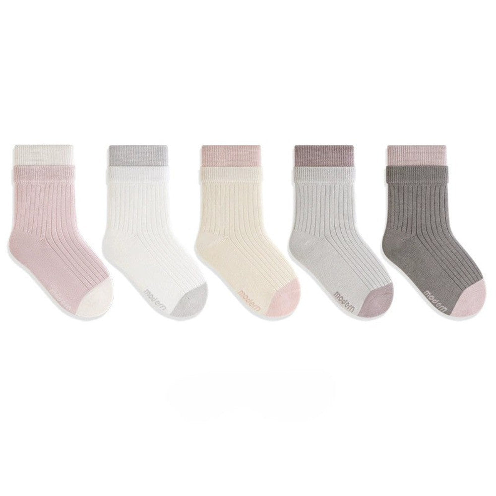 MyKids-USA® Baby Kids Unisex Breathable Casual Pattern Socks 1 Lot=5-Pair Set