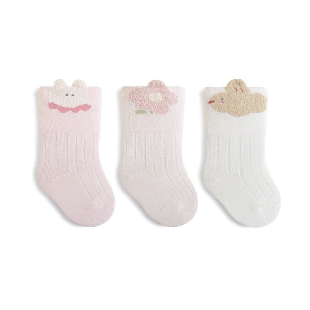 MyKids-USA® Baby Unisex Breathable Cute Cartoon Pattern Socks 1 Lot=3-Pair Set