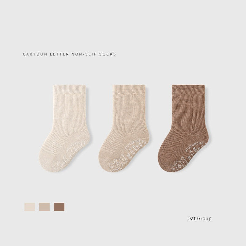 MyKids-USA® Baby Unisex Breathable Simple Letters Pattern Socks 1 Lot=3-Pair Set
