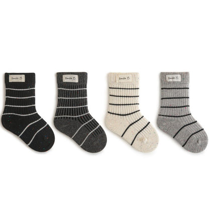 MyKids-USA® Baby Unisex Breathable Casual Striped Pattern Socks 1 Lot=3-Pair Set