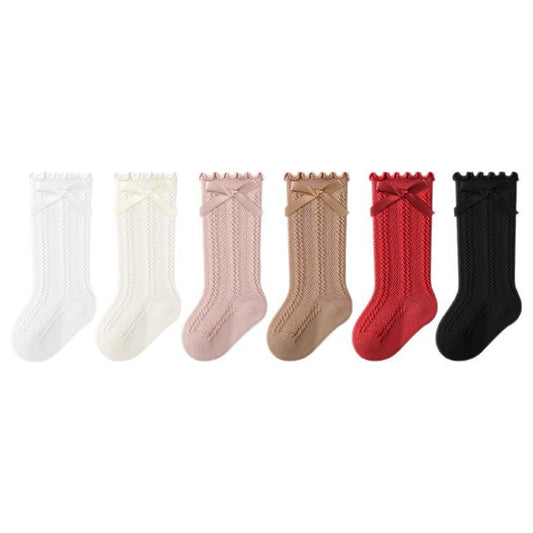 MyKids-USA® Baby Kids Girls Breathable Solid Color Pattern Cute Socks