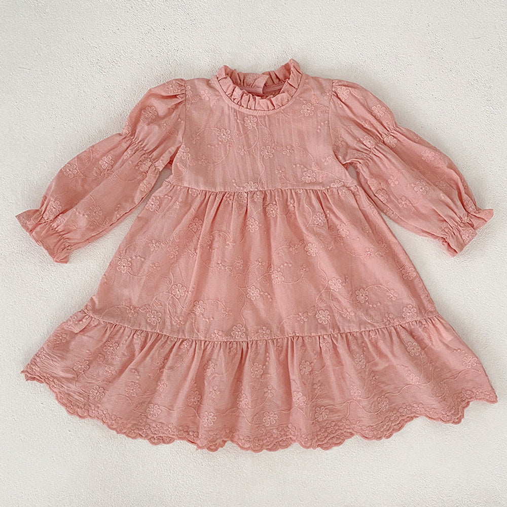MyKids-USA® Autumn Baby Girls French Style Flowers Pattern Long-sleeved bodysuit and Dress – Princess Sister Matching Set