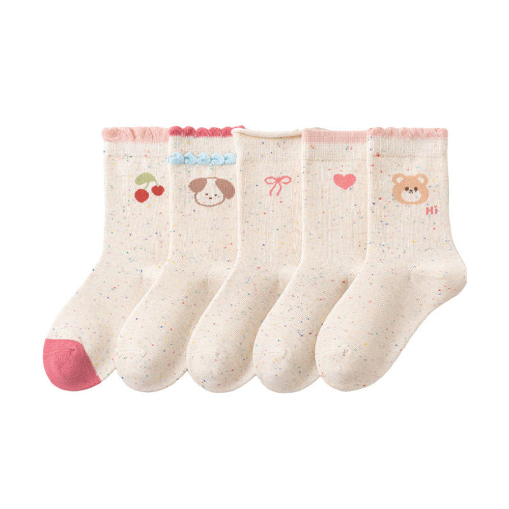 MyKids-USA® Baby Unisex Breathable Cute Cartoon Pattern Socks 1 Lot=5-Pair Set