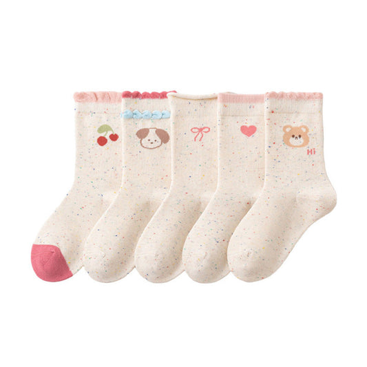 MyKids-USA® Baby Unisex Breathable Cute Cartoon Pattern Socks 1 Lot=5-Pair Set