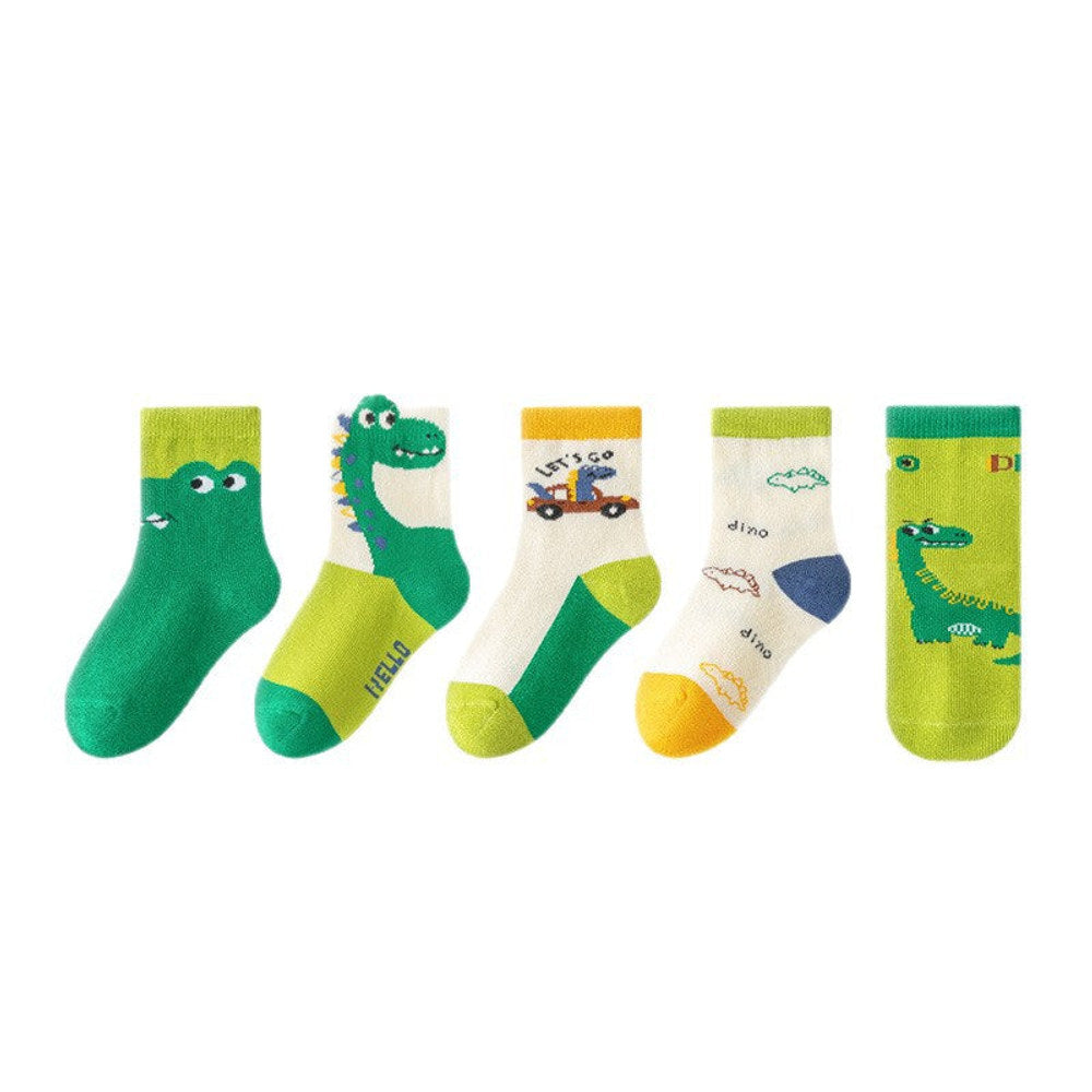 MyKids-USA® Baby Kids Boys and Girls Breathable Cartoon Pattern Socks 1 Lot=5-Pair Set