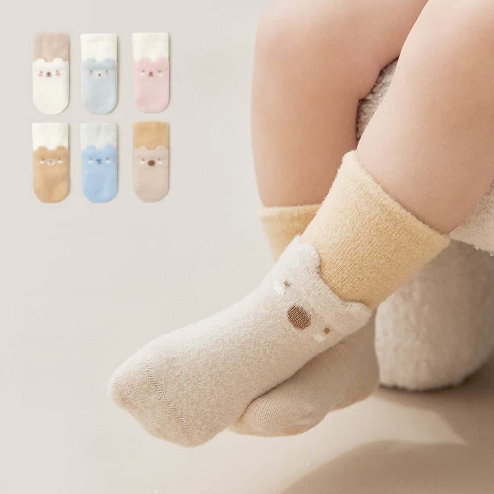 MyKids-USA® Baby Kids Boys and Girls Breathable Cartoon Pattern Socks 1 Lot=3-Pair Set