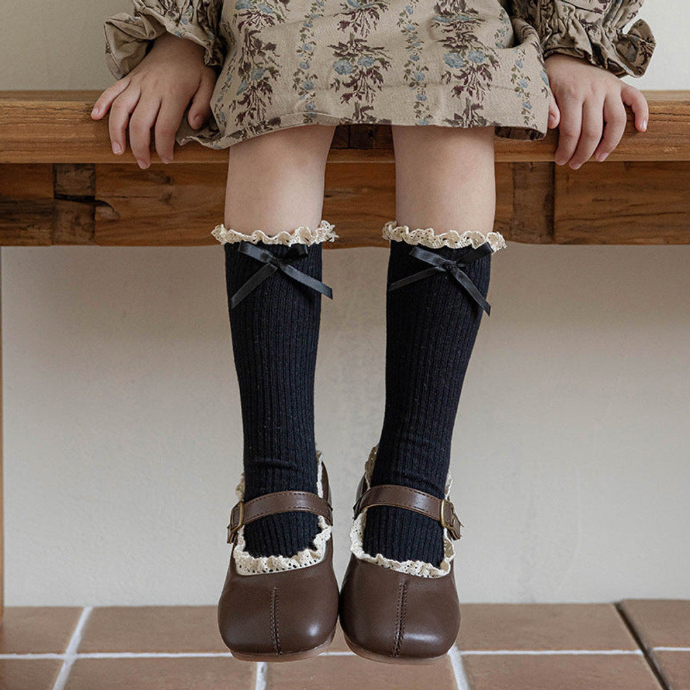 MyKids-USA® Baby Girls Breathable Lace Patchwork Cute Stockings 32cm Long