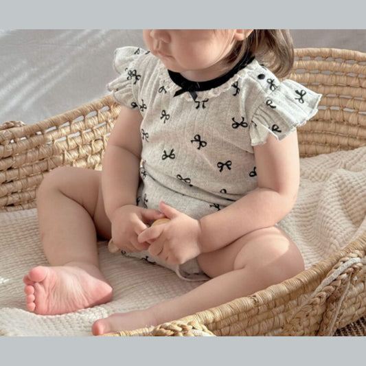 MyKids-USA® Baby Girls Cute Butterfly-bows Pattern Fly Sleeves bodysuit