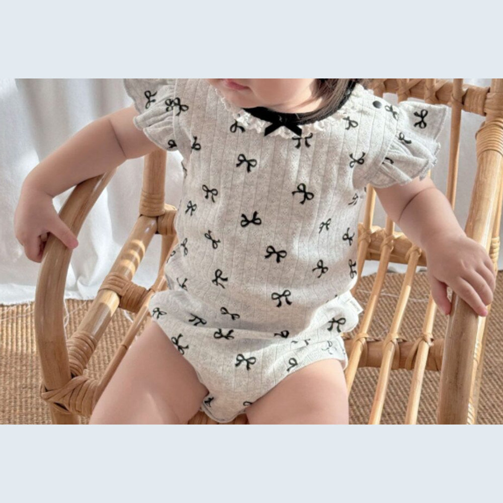 MyKids-USA® Baby Girls Cute Butterfly-bows Pattern Fly Sleeves bodysuit