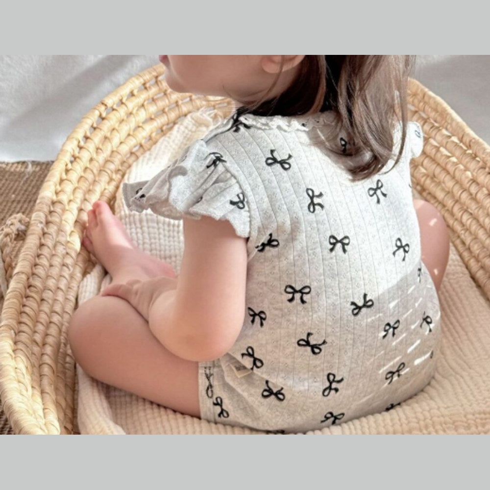 MyKids-USA® Baby Girls Cute Butterfly-bows Pattern Fly Sleeves bodysuit