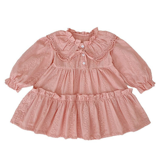MyKids-USA® Design Floral Pattern Baby Kids Girls Bow-Tied Collar Bodysuit or Dress – Princess Sister Matching