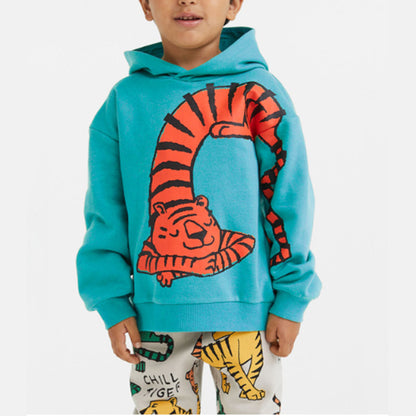 MyKids-USA® Baby Boy 1pcs Cartoon Animal Pattern Composite One Piece Fleece Sweatshirt
