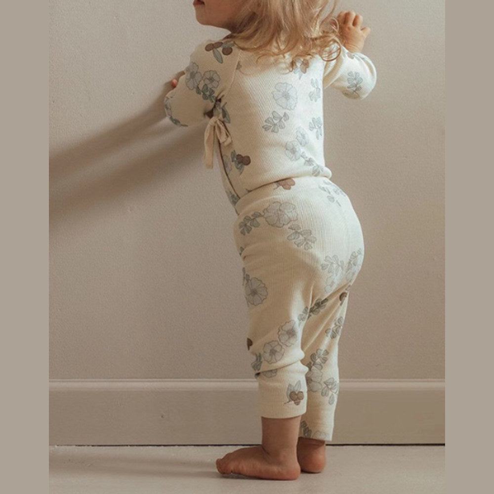 MyKids-USA® Baby Girl Floral Pattern Cotton bodysuit With Pant 1 Pieces Sets