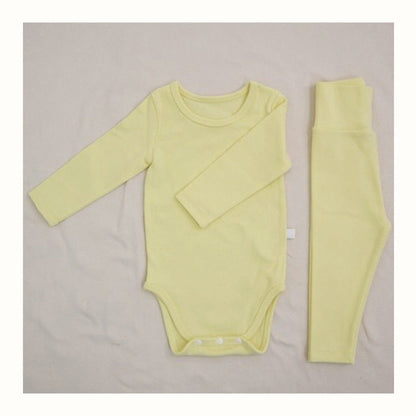 MyKids-USA® Baby Kids Unisex Long Sleeves Solid Color Bodysuit and Pants Clothing Set