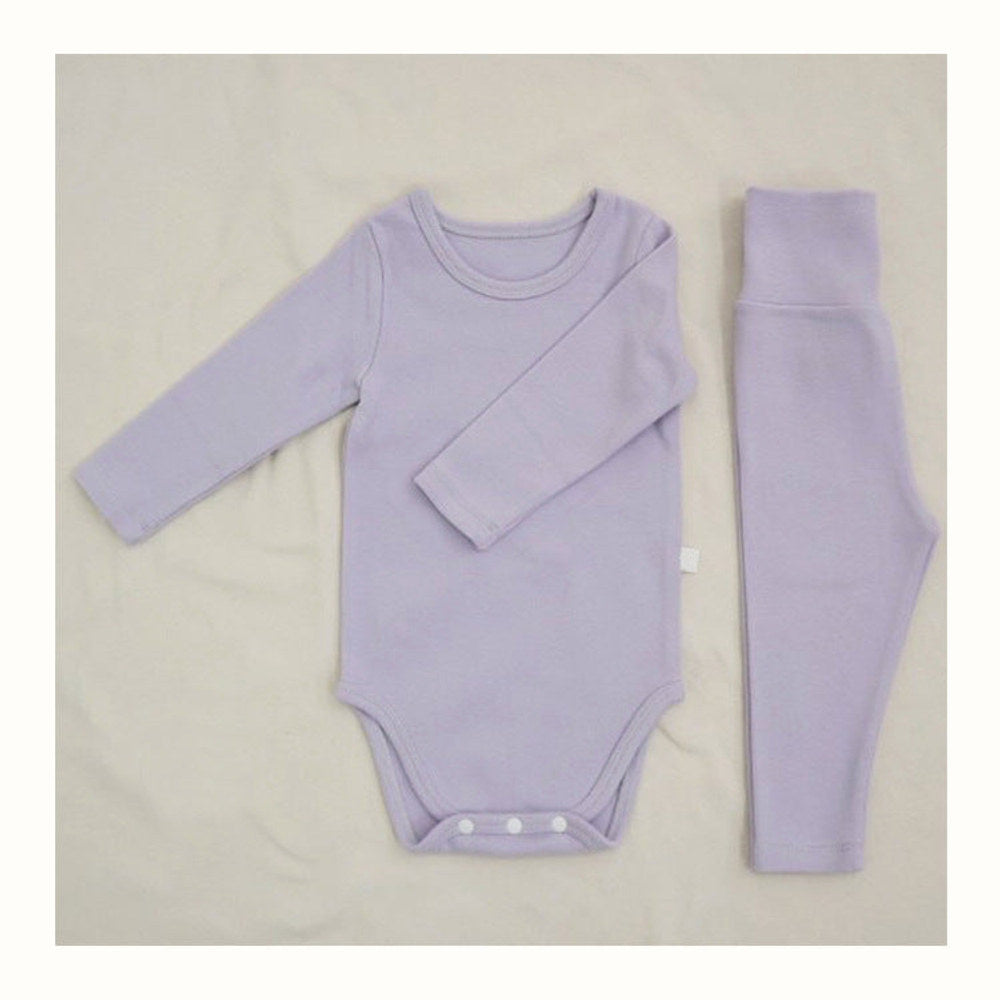 MyKids-USA® Baby Kids Unisex Long Sleeves Solid Color Bodysuit and Pants Clothing Set
