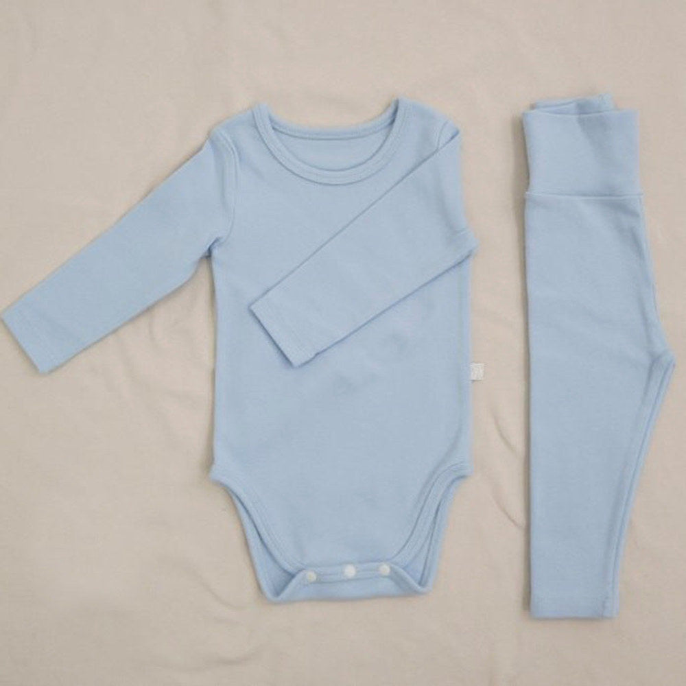 MyKids-USA® Baby Kids Unisex Long Sleeves Solid Color Bodysuit and Pants Clothing Set