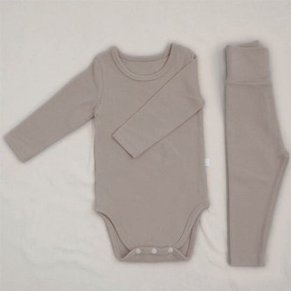 MyKids-USA® Baby Kids Unisex Long Sleeves Solid Color Bodysuit and Pants Clothing Set