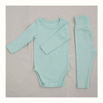 MyKids-USA® Baby Kids Unisex Long Sleeves Solid Color Bodysuit and Pants Clothing Set