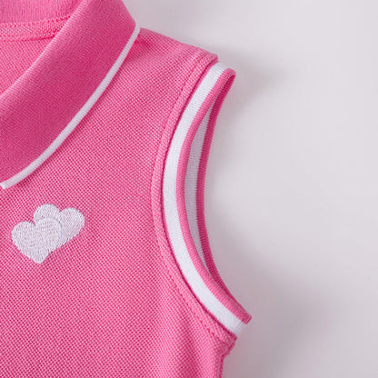 MyKids-USA® Hearts Pattern Embroidered Sleeveless Dress for Stylish Girls