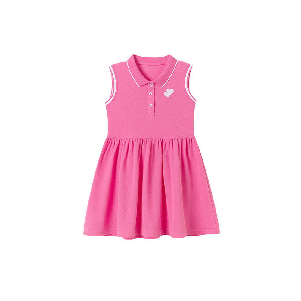 MyKids-USA® Hearts Pattern Embroidered Sleeveless Dress for Stylish Girls