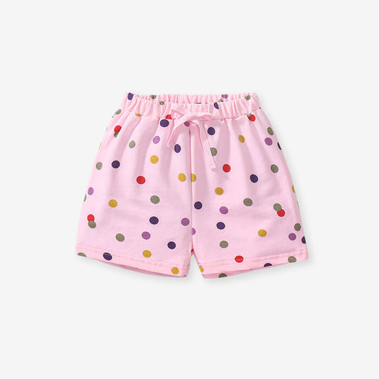 Summer Arrival Baby Kids Girls Cotton Casual Style Colorful Polka Dots Pattern Shorts