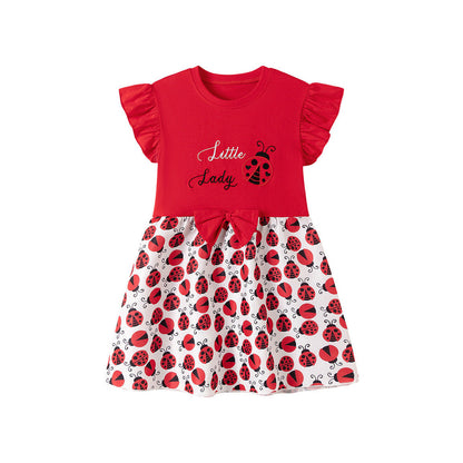 MyKids-USA® Baby Girls Insects Pattern Fly Sleeves Dress