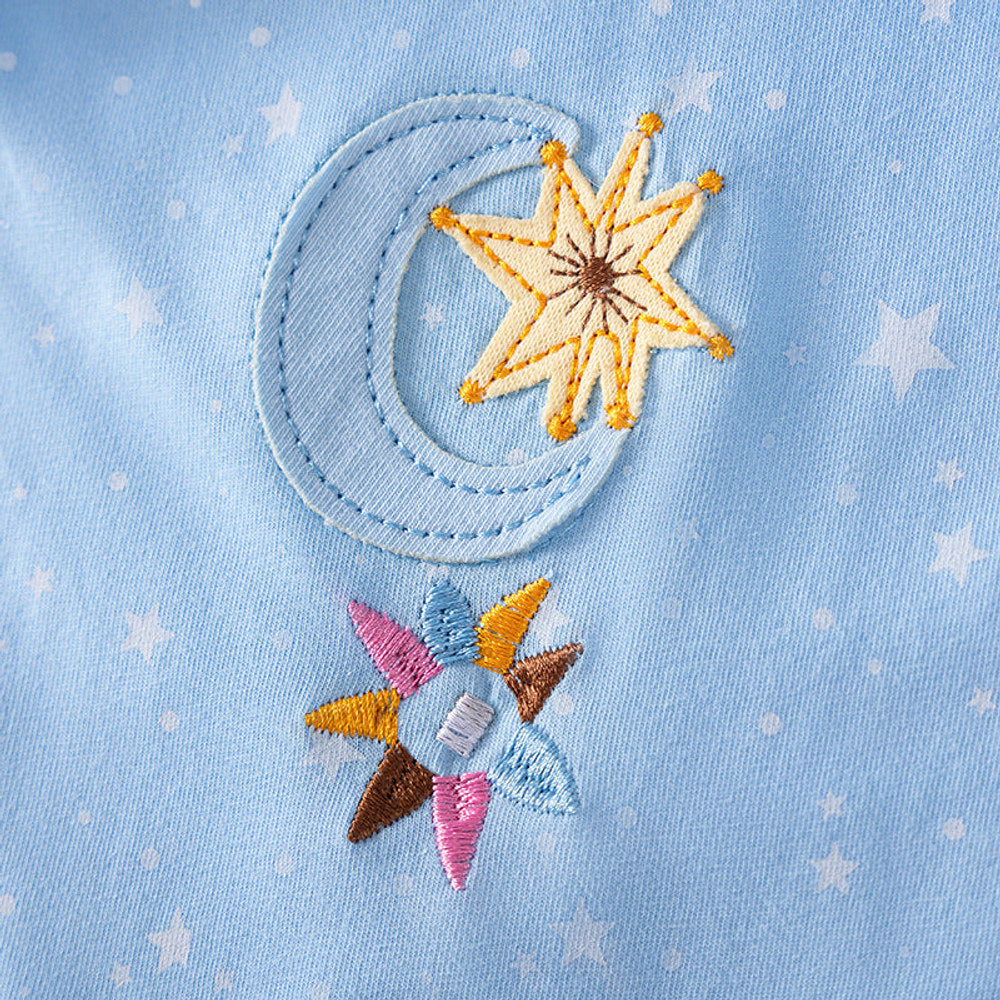 MyKids-USA® Baby Girls Cartoon and Stars Pattern Short Sleeves Dress