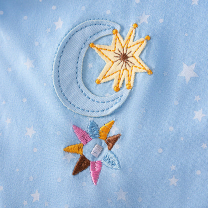 MyKids-USA® Baby Girls Cartoon and Stars Pattern Short Sleeves Dress