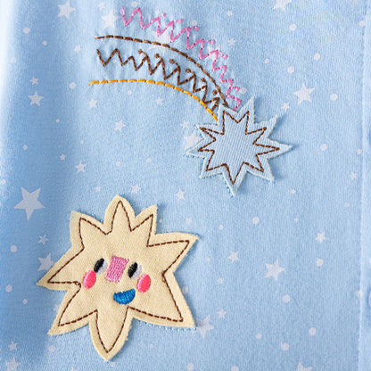 MyKids-USA® Baby Girls Cartoon and Stars Pattern Short Sleeves Dress