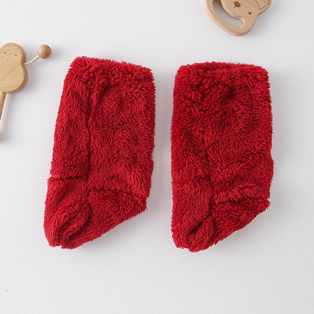 MyKids-USA® Baby Unisex Fluffy Solid Color Cute Socks