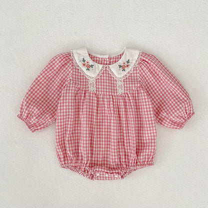 MyKids-USA® Plaid Pattern Baby Kids Girls Onesies and Dress – Princess Sister Matching Set