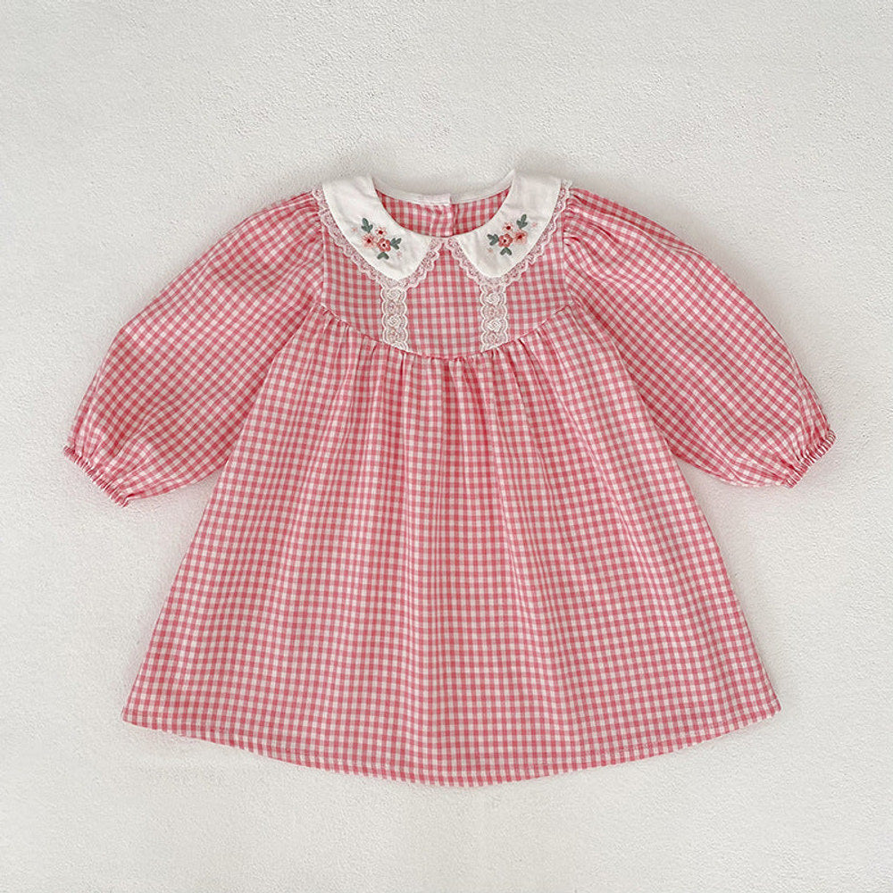 MyKids-USA® Plaid Pattern Baby Kids Girls Onesies and Dress – Princess Sister Matching Set