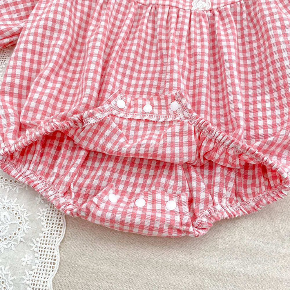 MyKids-USA® Plaid Pattern Baby Kids Girls Onesies and Dress – Princess Sister Matching Set