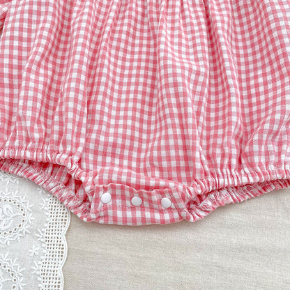MyKids-USA® Plaid Pattern Baby Kids Girls Onesies and Dress – Princess Sister Matching Set