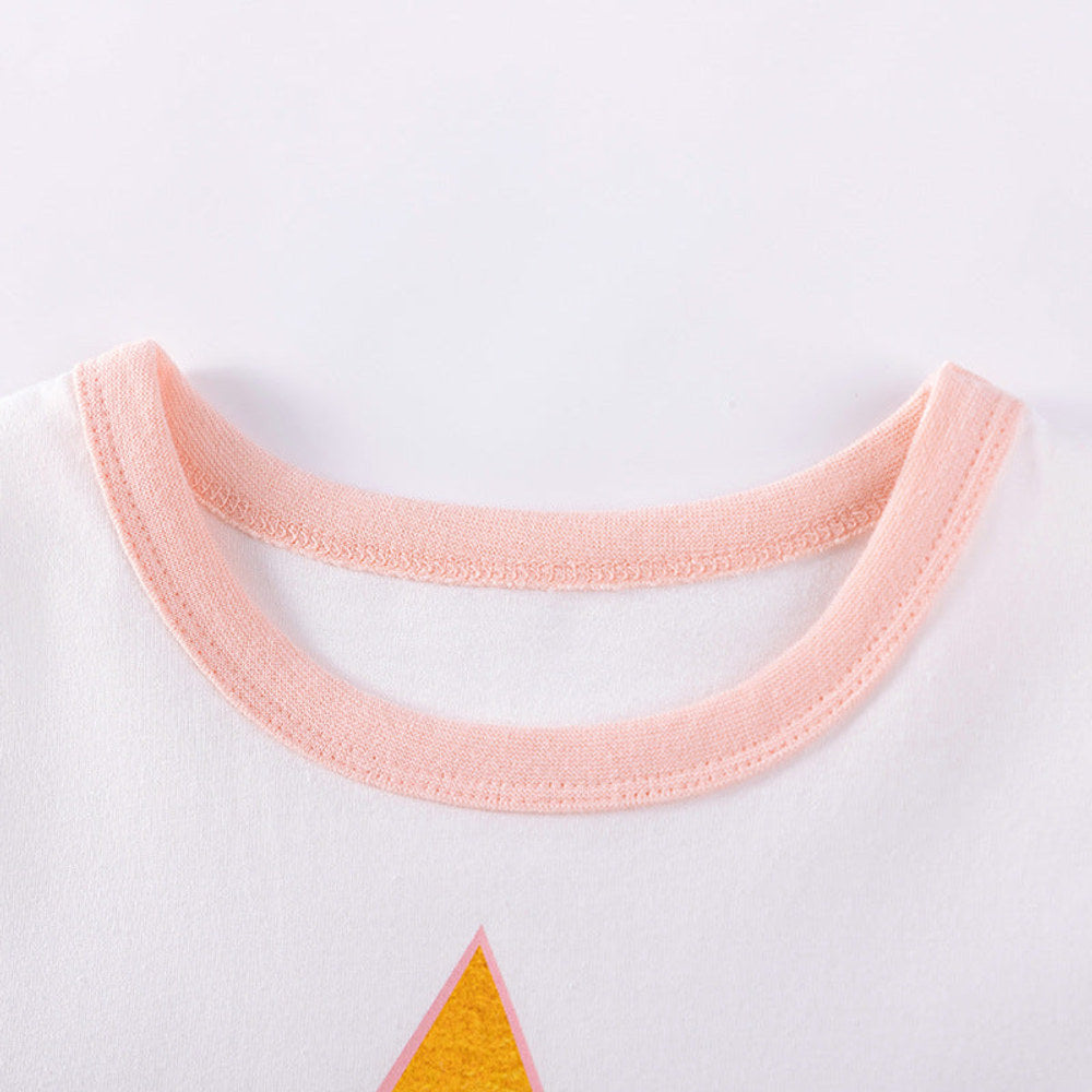 MyKids-USA® Letters and Star Pattern Short Sleeves Dress for Stylish Girls