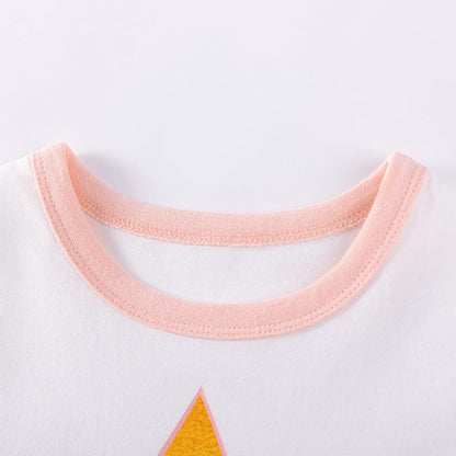 MyKids-USA® Letters and Star Pattern Short Sleeves Dress for Stylish Girls